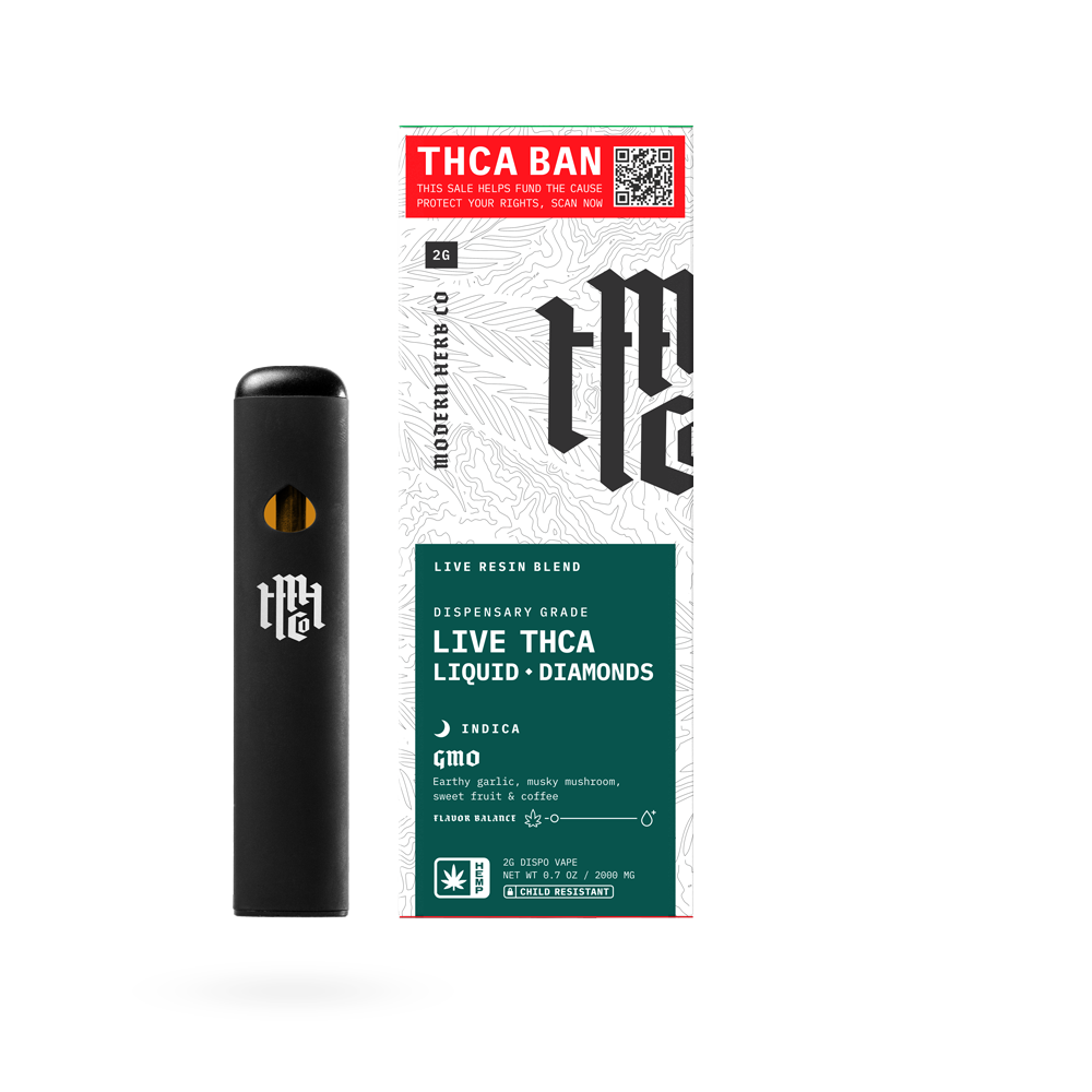 The Hemp Collect THCa Disposable Live Resin Liquid Diamonds, GMO (Indica), 2g