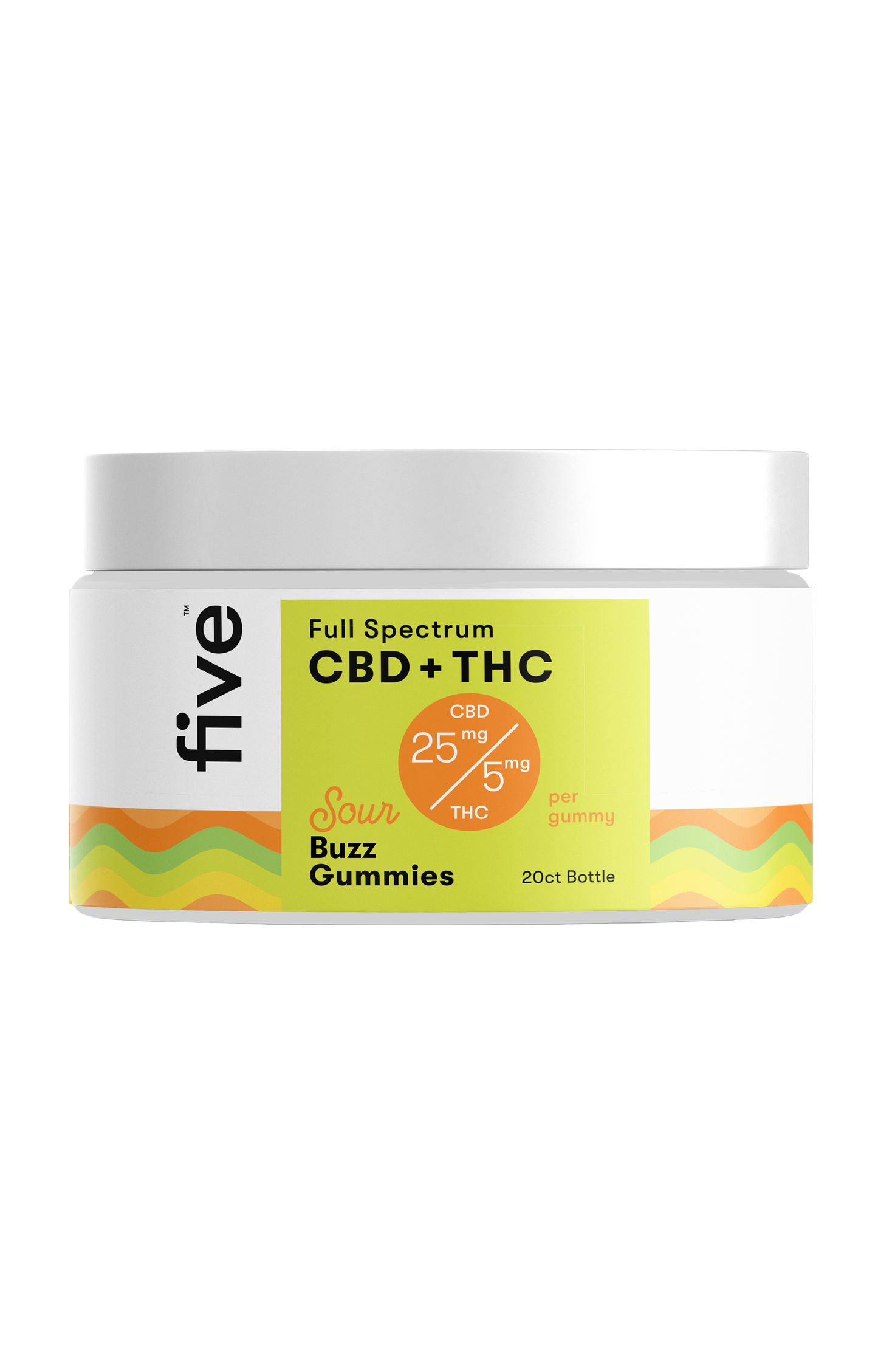 Five CBD Full Spectrum CBD + THC Gummies (20 ct)