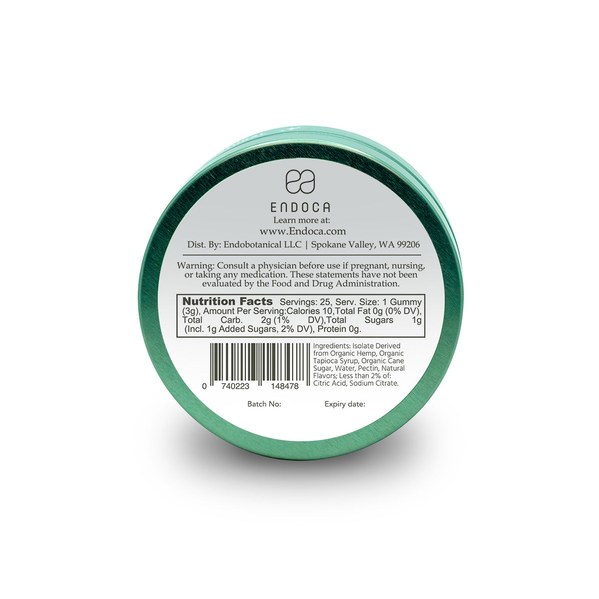 Endoca Hemp Gummies, 25mg CBD