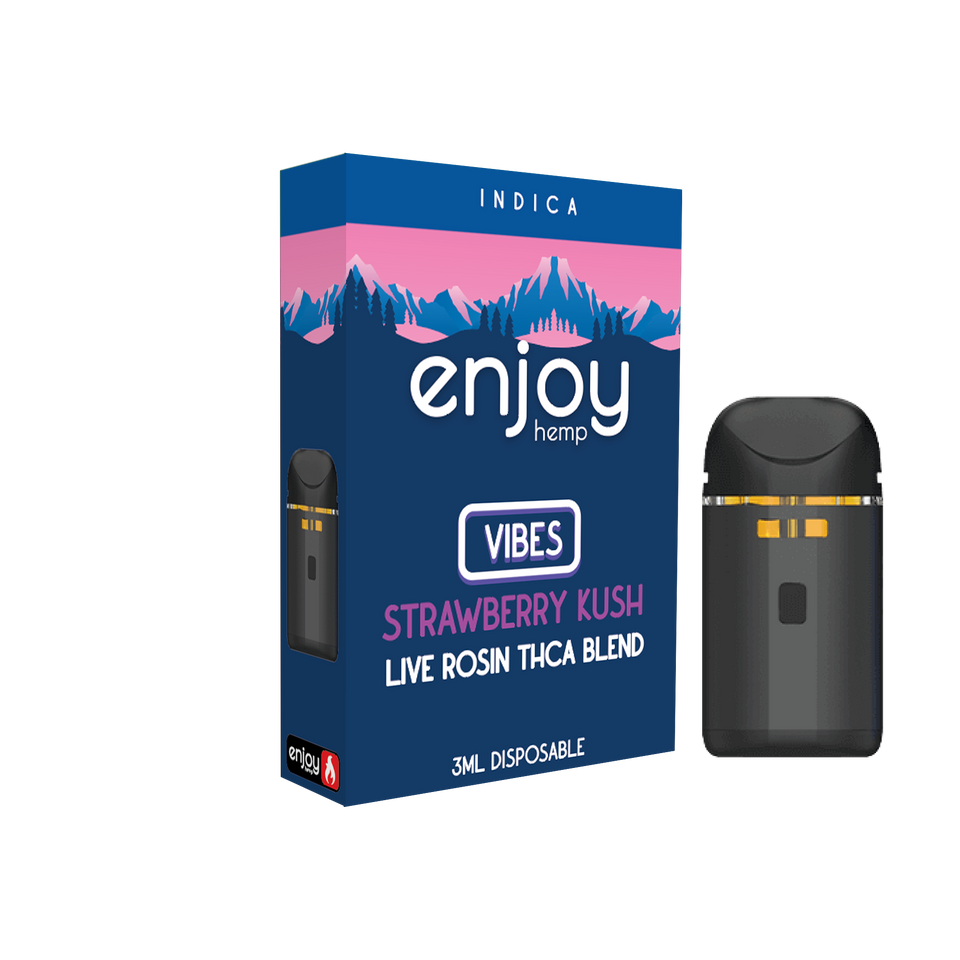 Enjoy Hemp 3ml THCA Blend Disposable for Vibes - Strawberry Kush (Indica) Best Sales Price - Vape Pens