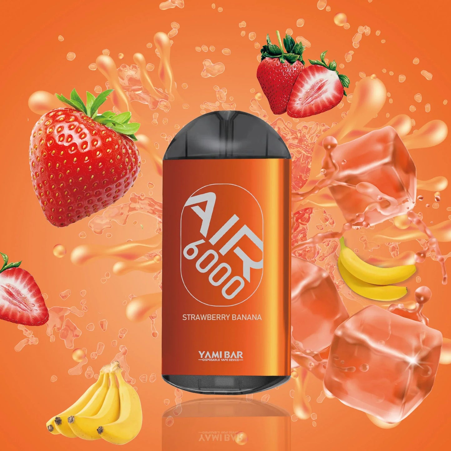 Yami Bar Air 6000 Disposable 6000 Puffs - Strawberry Banana Best Sales Price - Disposables