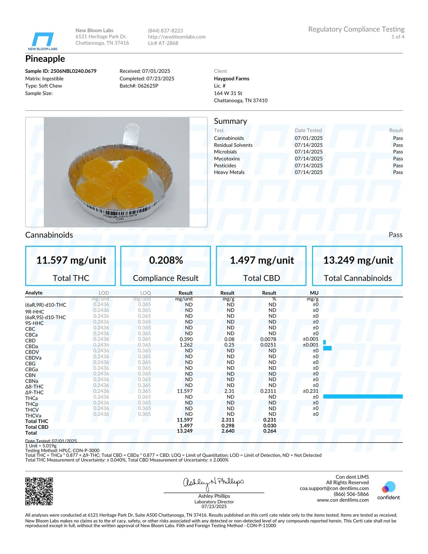 Haygood Farms D9 THC Live Resin Gummies - Sativa - Pineapple