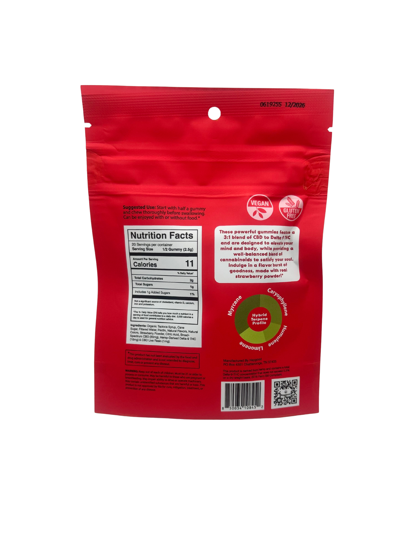 Haygood Farms D9 THC Live Resin 3:1 Gummies - Hybrid - Strawberry