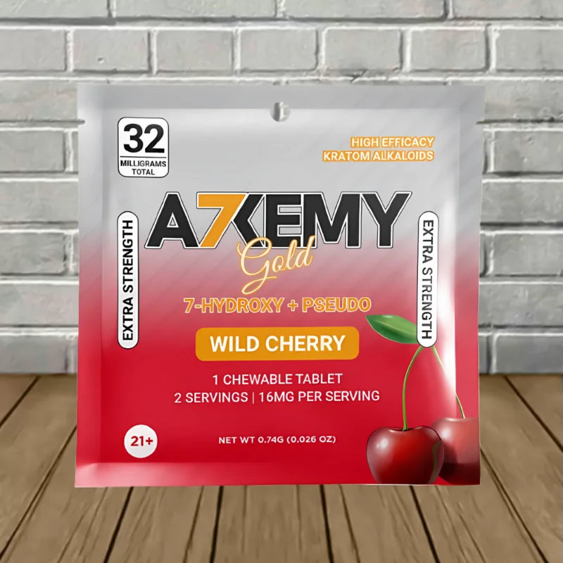 Alkemy Gold 7-Hydroxy + Pseudo Extra Strength Chewable Tablet 1ct