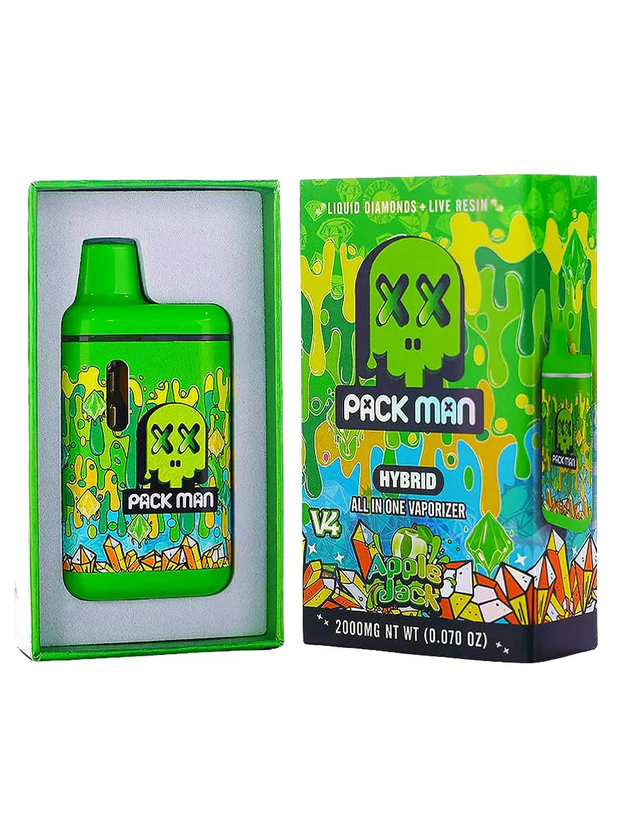 Apple Jack Pack Man V4 Liquid Diamonds Live Resin Vaporizer 2000MG