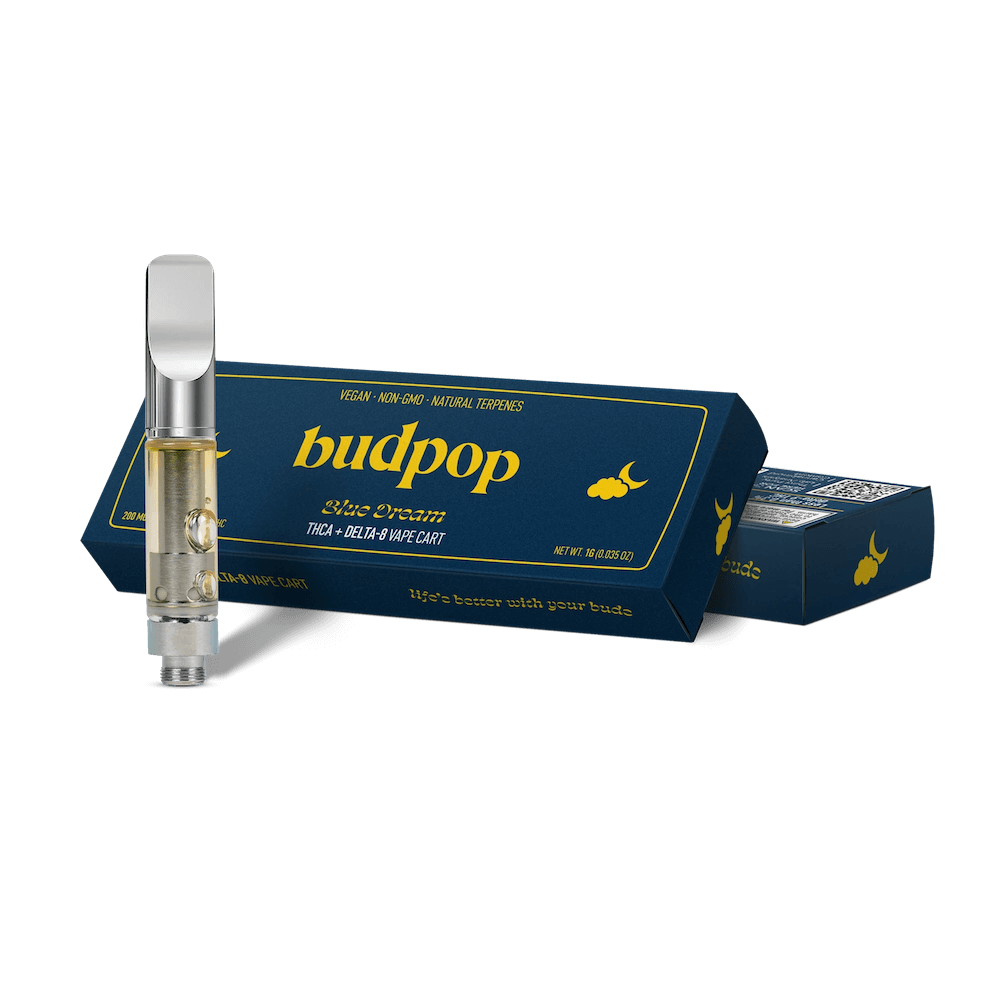 BudPop Blue Dream Vape Cartridge – THCa & Delta 8