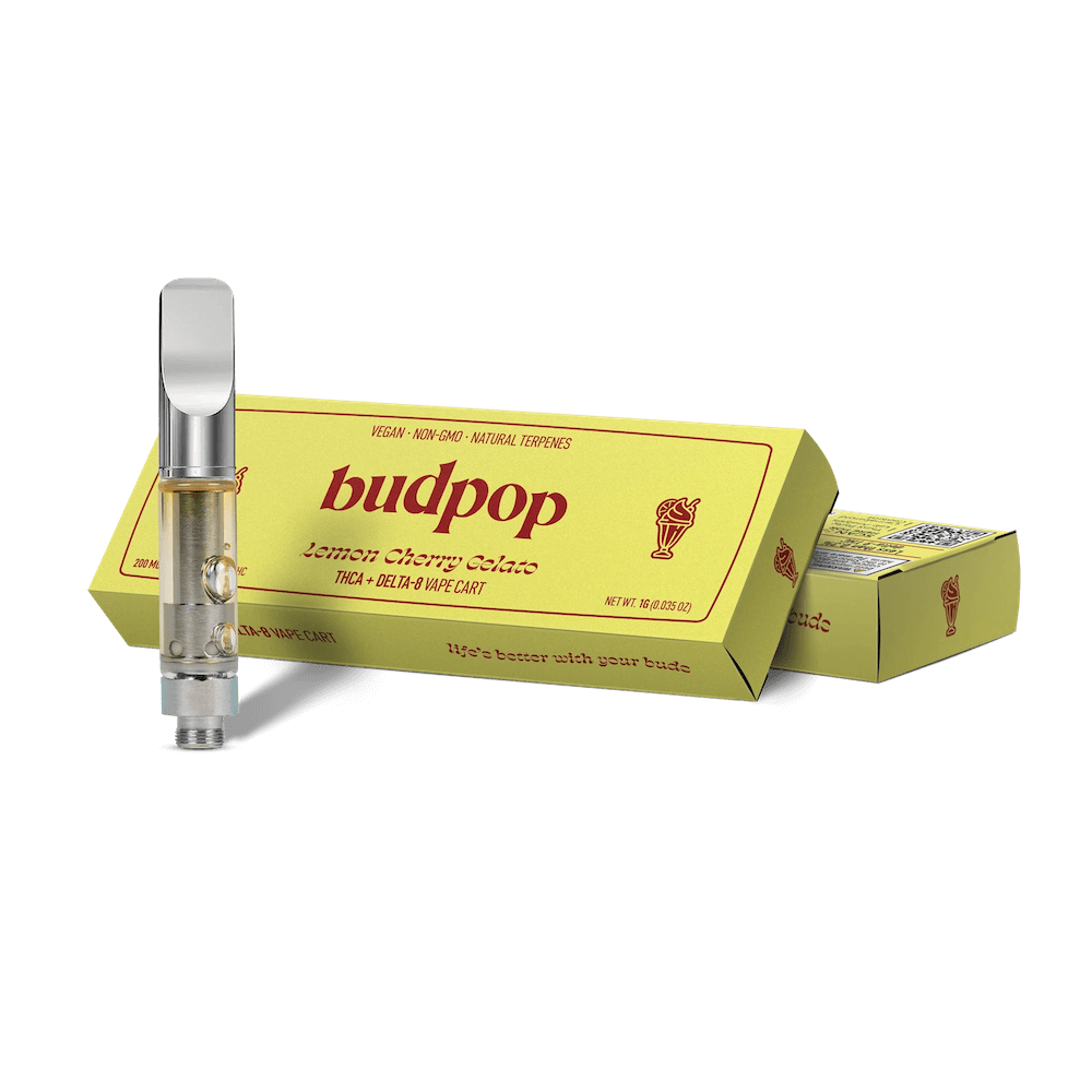 BudPop Lemon Cherry Gelato Vape Cartridge – THCa & Delta 8