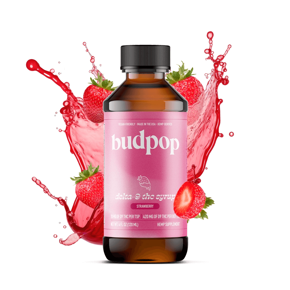 BudPop Strawberry Delta 9 THC Syrup | 420mg