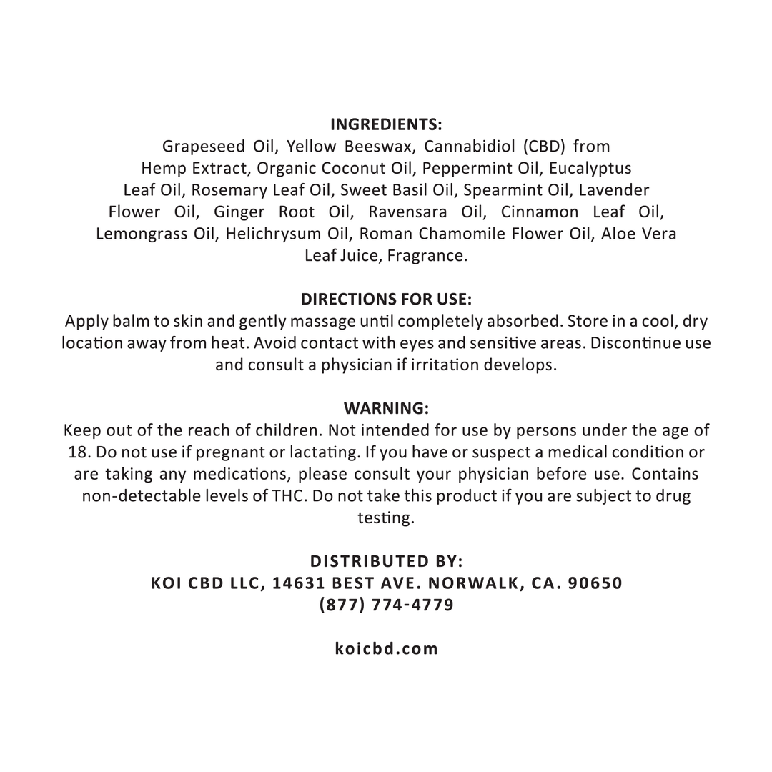 Koi Naturals CBD Balm Best Sales Price - Topicals