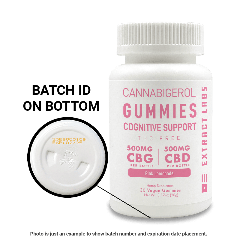 Extract Labs CBG Broad Spectrum Gummies | Cognitive Support | Pink Lemonade