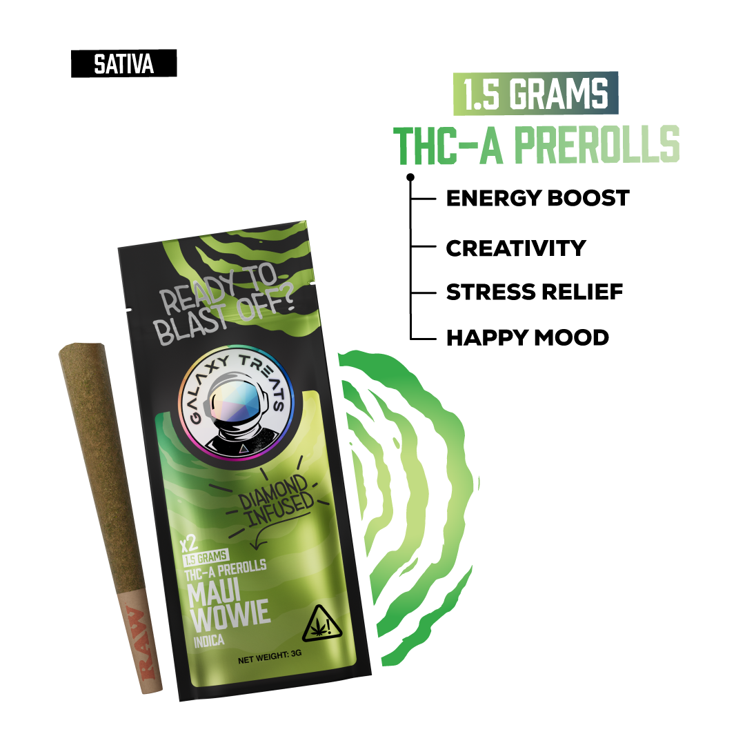 Galaxy Treats Maui Wowie - Diamond Infused 2ct THCA Prerolls
