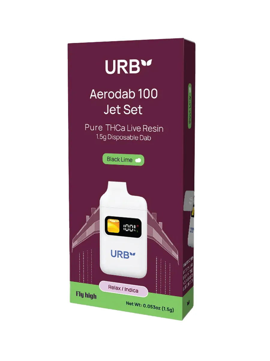 Black Lime URB Aerodab 100 Jet Set Pure THCA Live Resin Disposable 1.5G