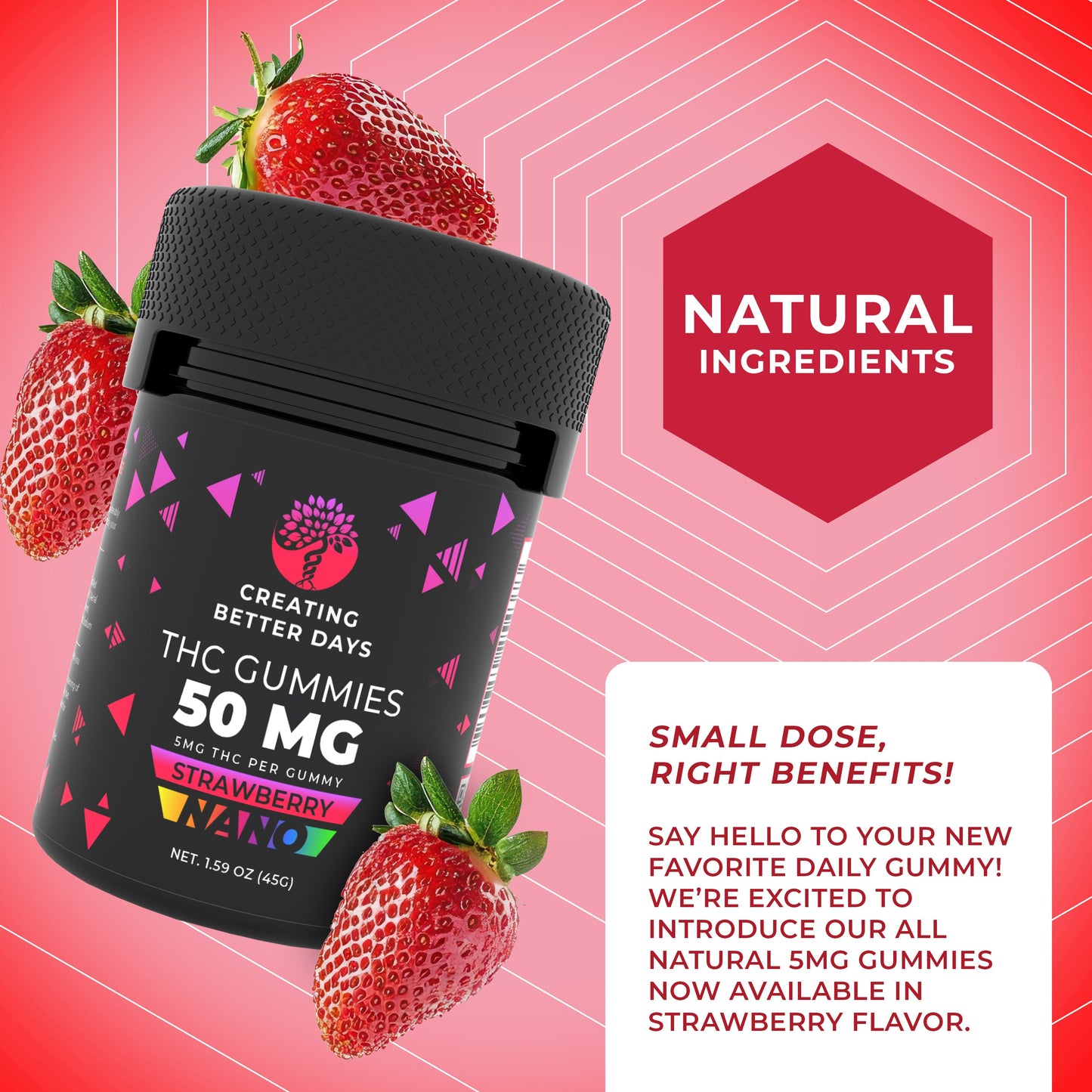 Creating Better Days MICRODOSE 5MG THC GUMMIES