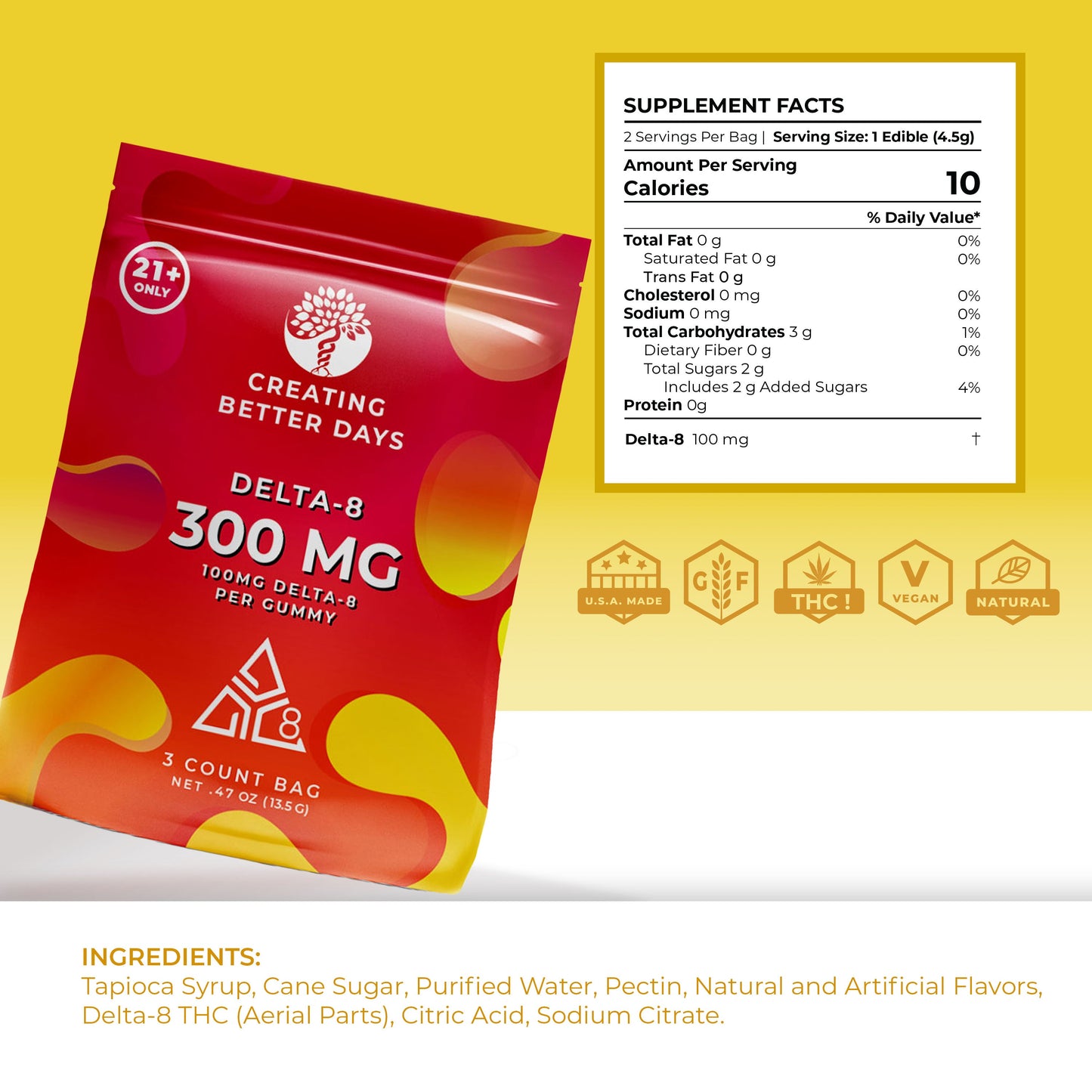 Creating Better Days 300mg 3 Count Delta-8 Mixed Bag