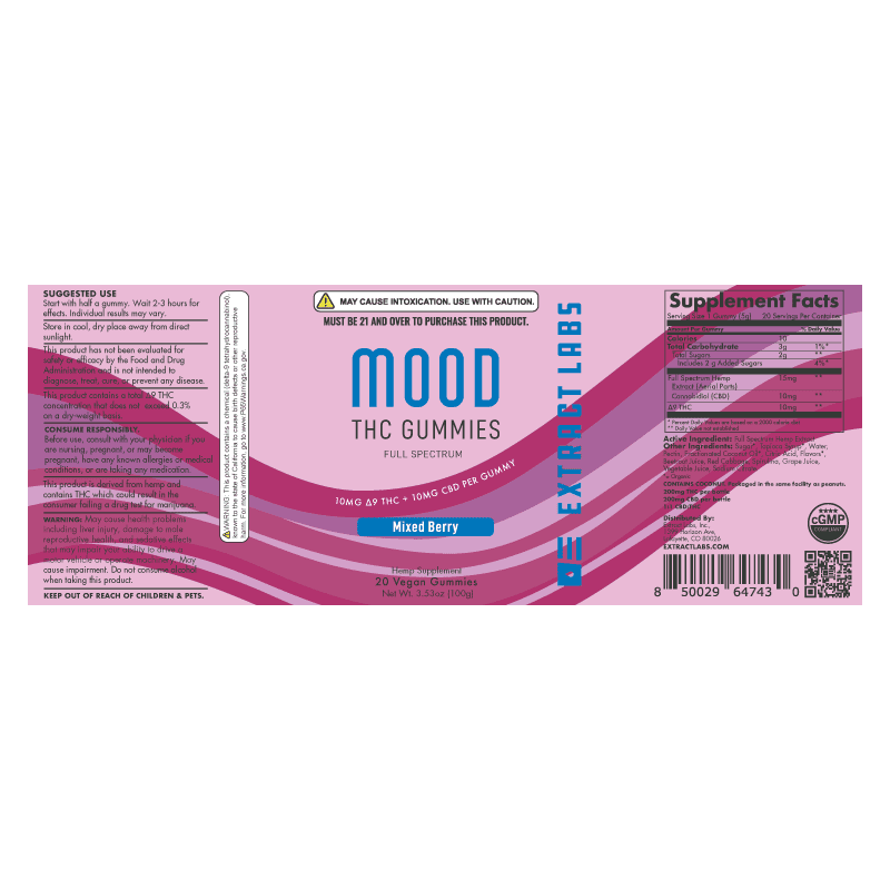 Extract Labs Delta 9 Gummies | Mood Gummies | Mixed Berry