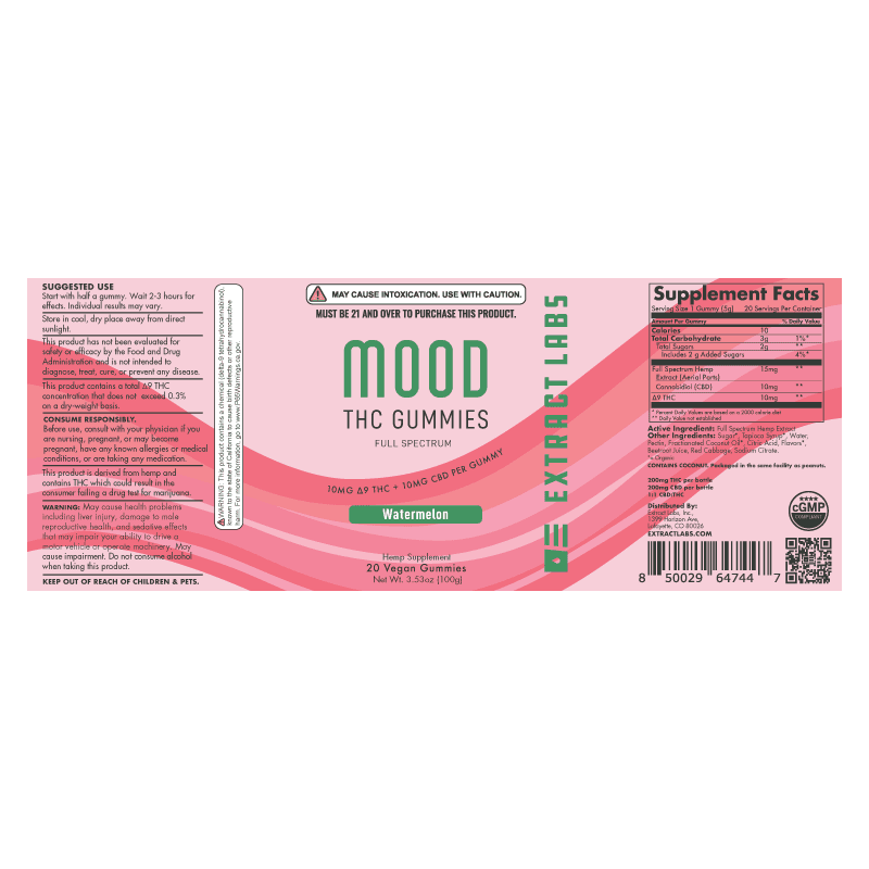 Extract Labs Delta 9 Gummies | Mood Gummies | Watermelon