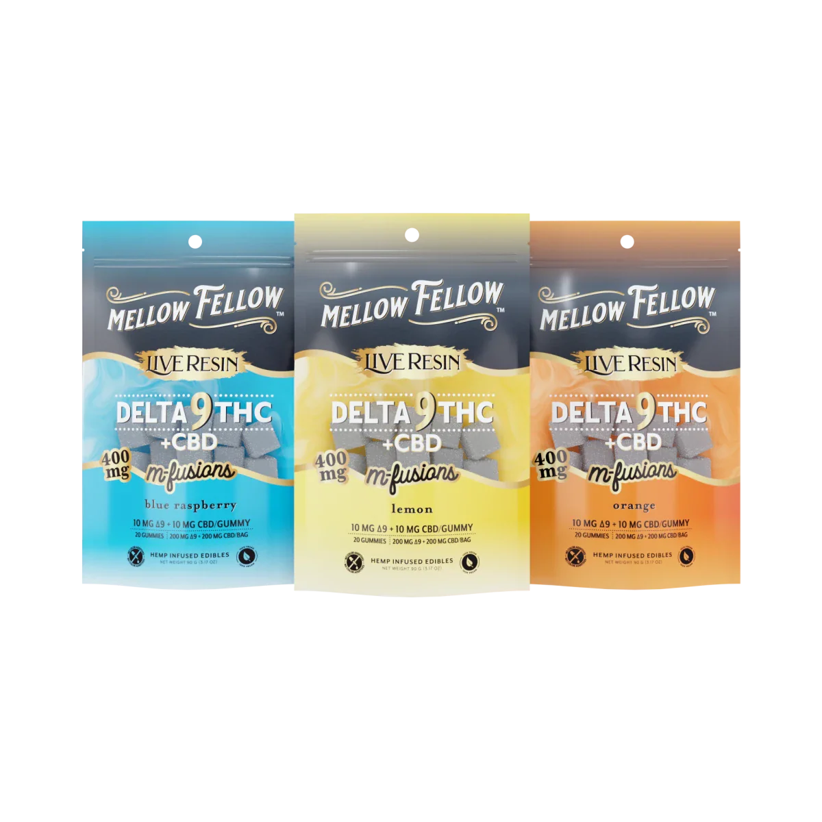 Mellow Fellow Delta 9 Live Resin Edibles 400mg (3 pack)