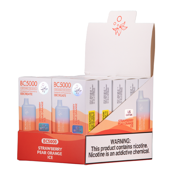 Strawberry Pear Orange Ice BC5000 Best Sales Price - Disposables