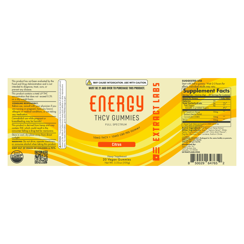 Extract Labs THCV Gummies | Energy | Citrus