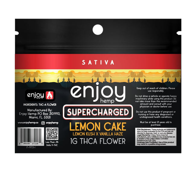 Enjoy Hemp 1g THCA Flower - Lemon Cake for Supercharged Best Sales Price - CBD