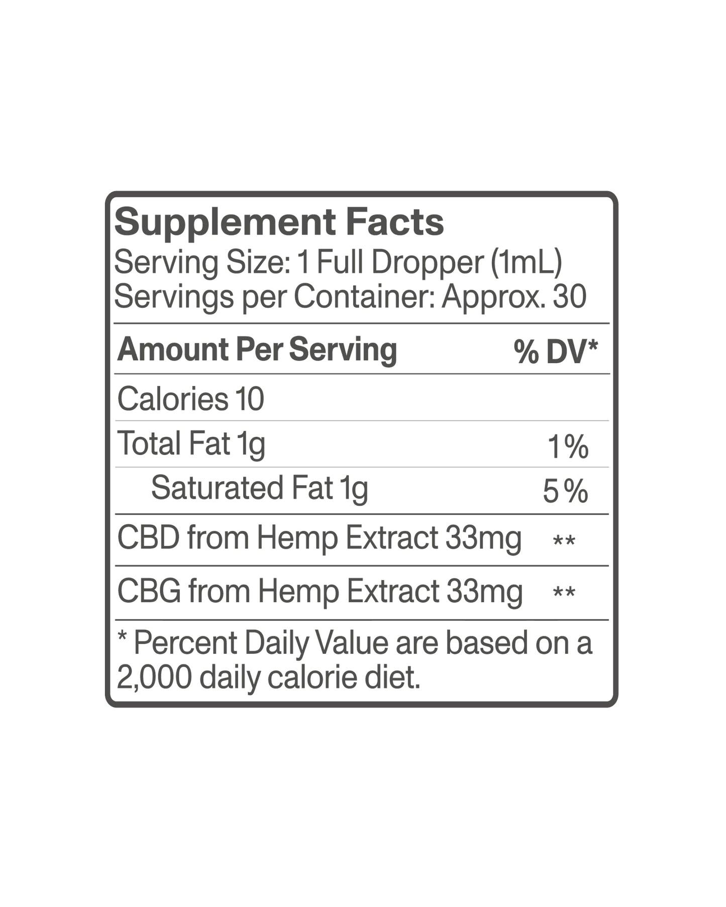 FOCL Daily Soothe CBG+CBD Drops