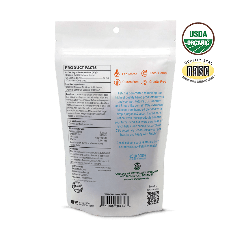 Extract Labs Organic Fetch Calming Hemp Bites | CBD for Dogs