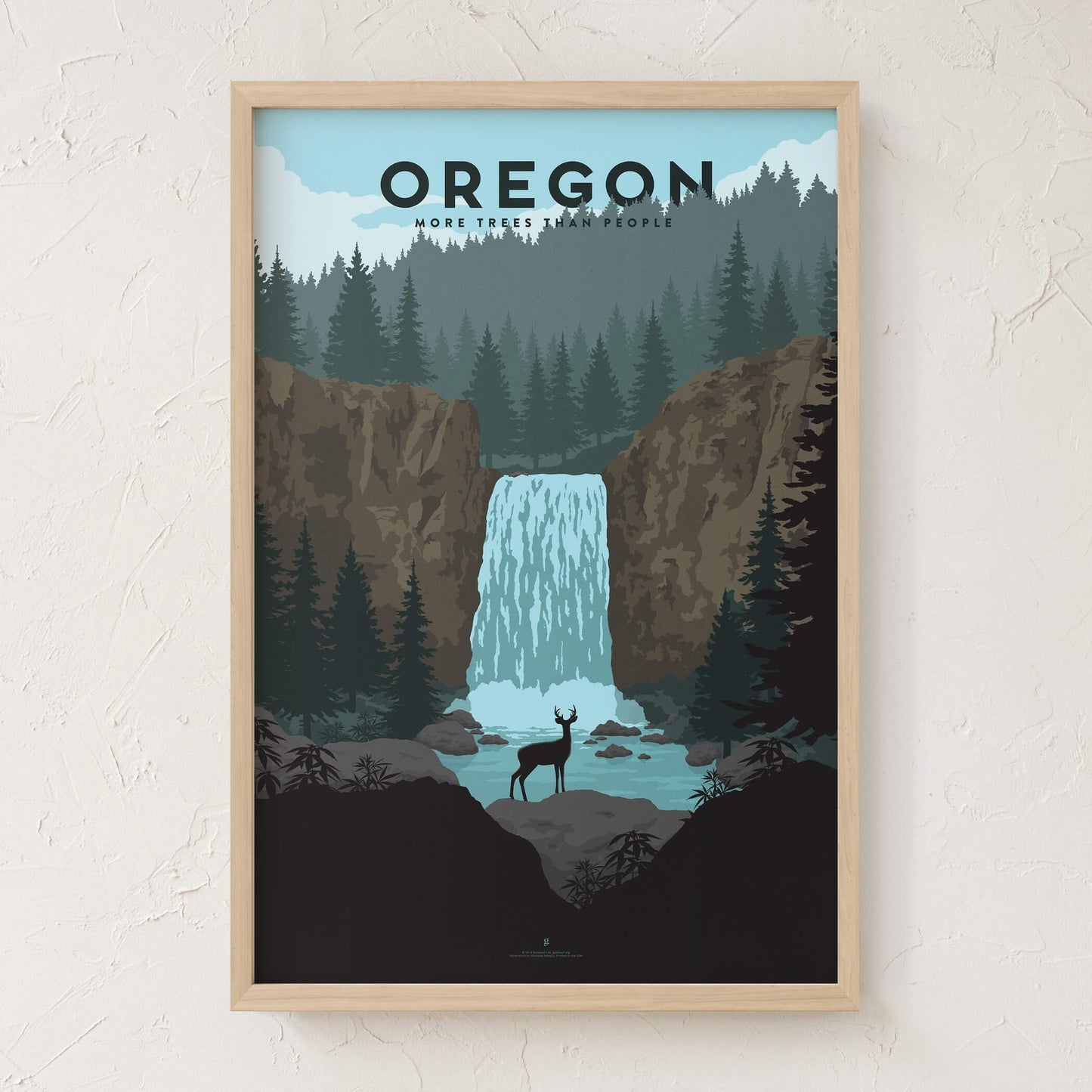 GoldLeaf Oregon Cannabis Travel Art Print Best Sales Price - Art Prints