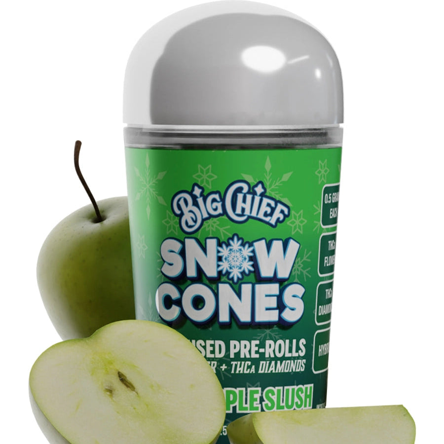 Green Apple Slush Big Chief Snow Cones Infused Pre-Rolls THCa Flower+THC-A Diamonds 2.5G