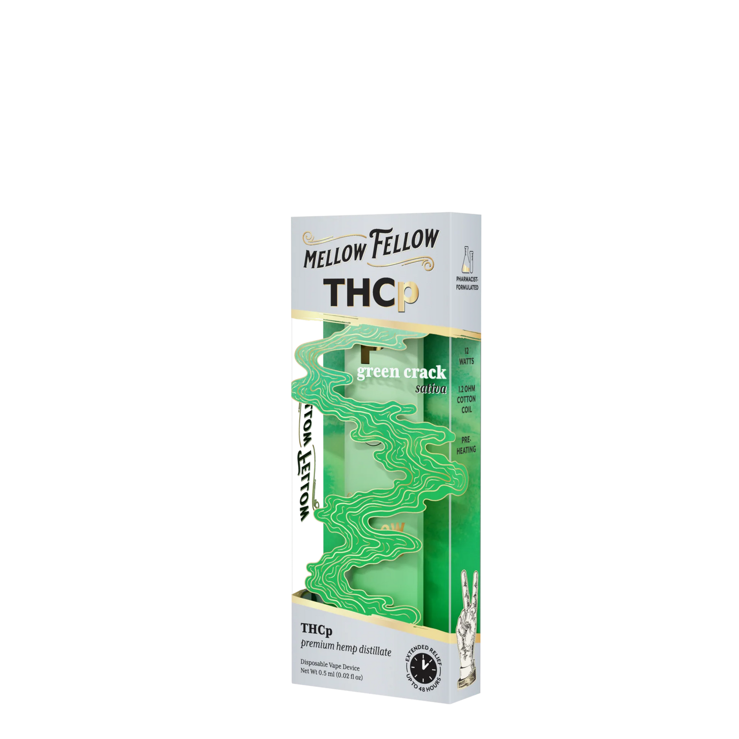 Mellow Fellow THCp 0.5g Disposable Vape - Green Crack (Sativa) Best Sales Price - Vape Pens