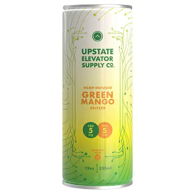 Upstate Elevator 5mg THC Green Mango Seltzer Best Sales Price - Edibles