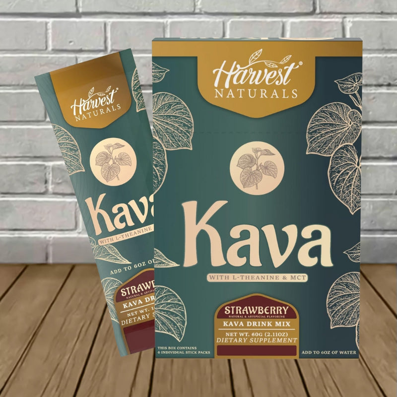 Harvest Naturals Kava Drink Mix + L-Theanine + MCT 6ct
