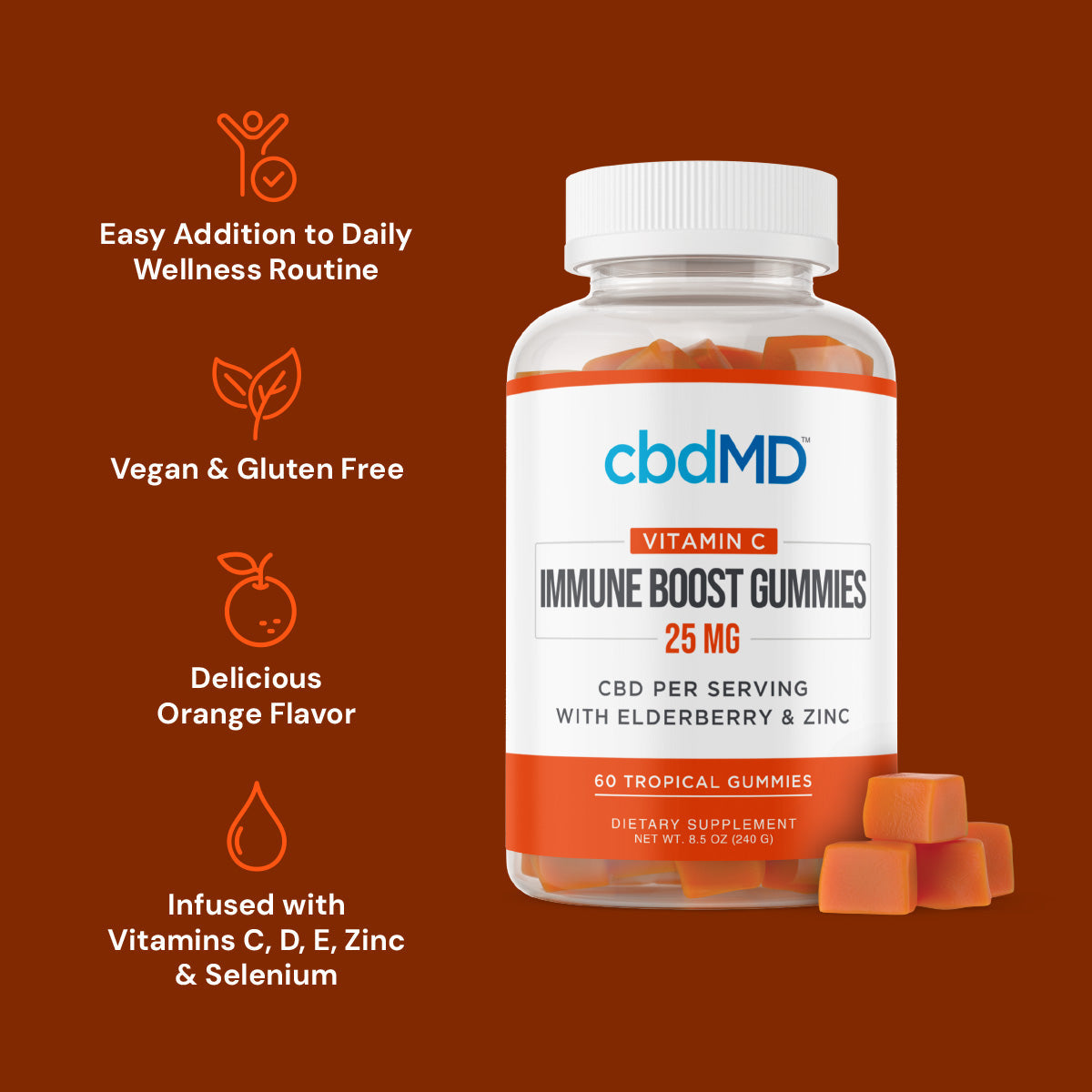 cbdMD Broad Spectrum CBD Immune Boost Gummies