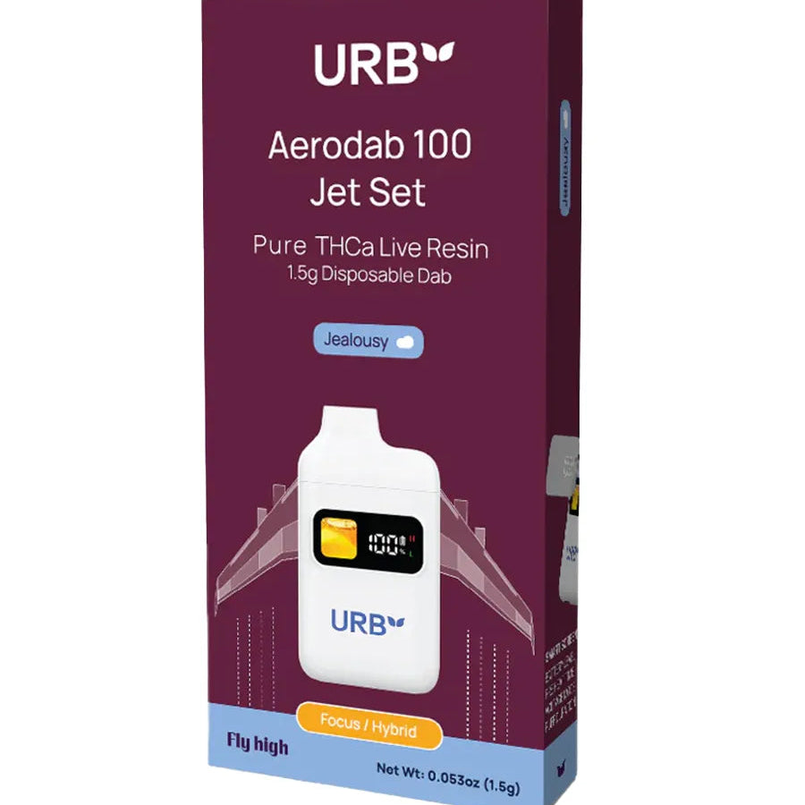 Jealousy URB Aerodab 100 Jet Set Pure THCA Live Resin Disposable 1.5G