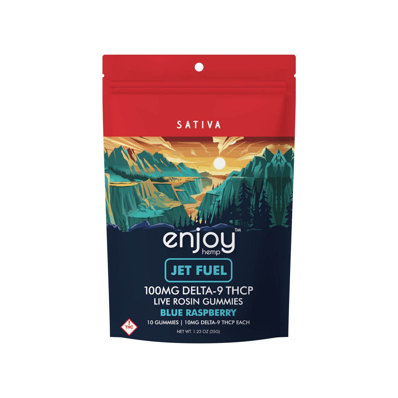 Enjoy Hemp Live Rosin Jet Fuel Delta-9 THCP 100mg Gummies (Sativa-Infused Blue Raspberry) - 10mg each | 10 gummies