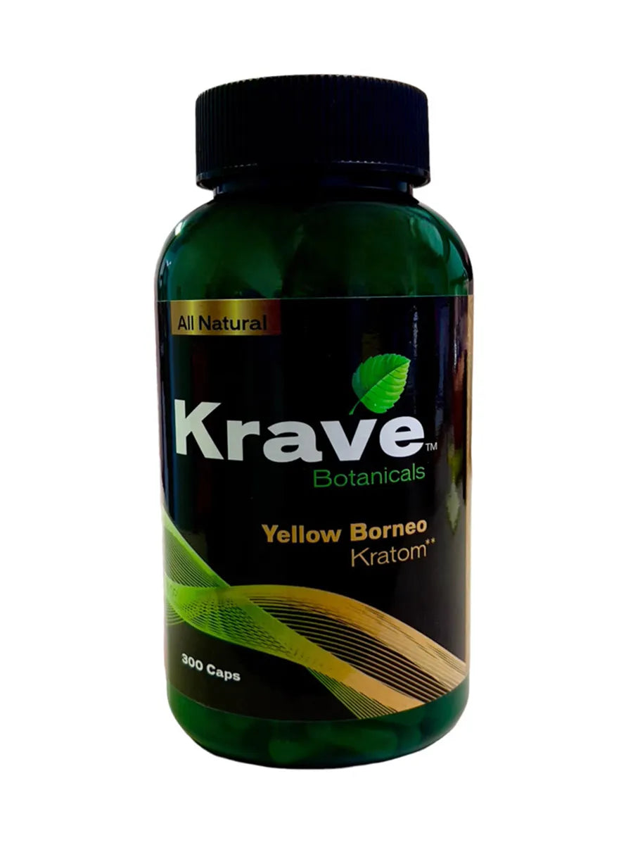 Krave Botanicals Yellow Borneo Kratom Capsules 300ct Best Sales Price - Kratom