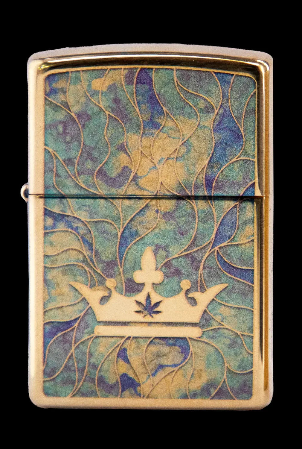 Queen of Bud Blue Topaz Mosaic Zippo