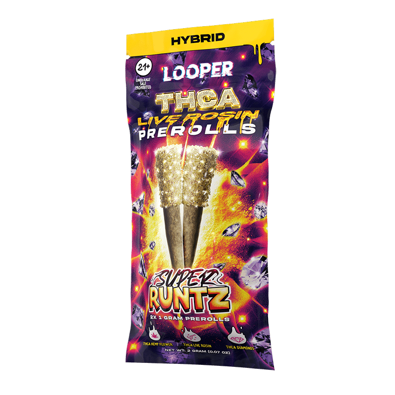 Looper Vape THCA Live Rosin Prerolls 1G: Super Runtz
