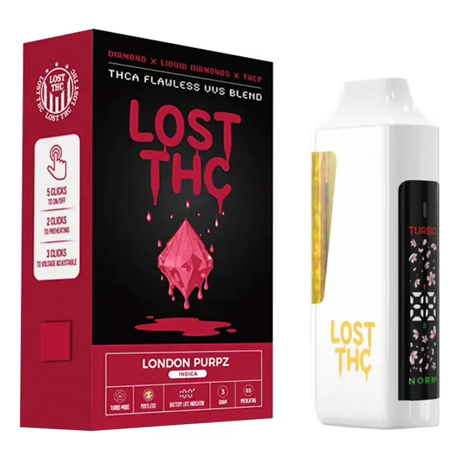 London Purpz Lost THC VVS Liquid Diamonds THCP Disposable 3G