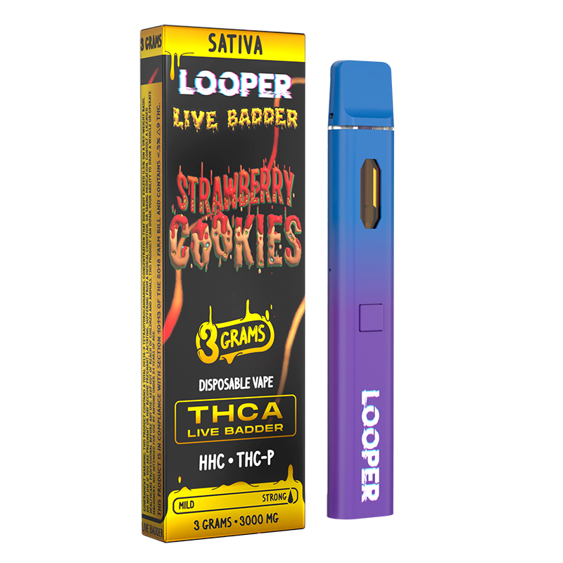 Looper Vape Live Badder 3g Disposable: Strawberry Cookies