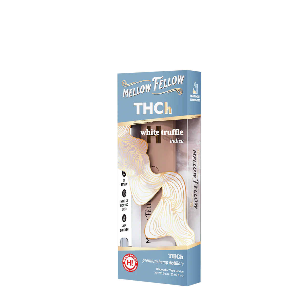 Mellow Fellow THCh 0.5g Disposable Vape - White Truffle (Indica)