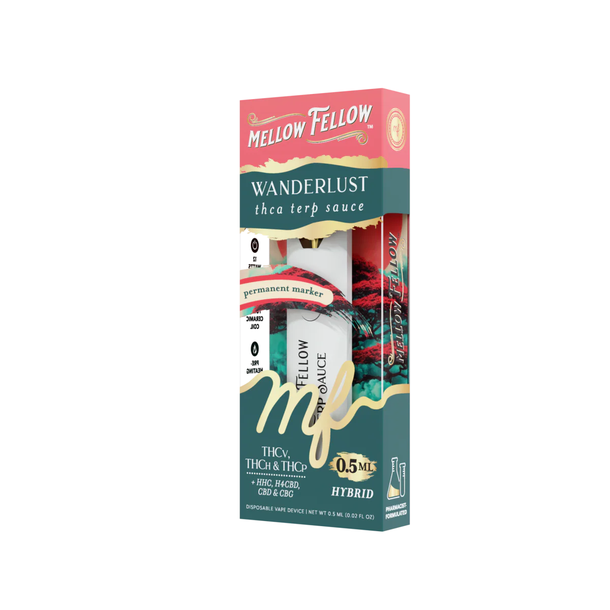 Mellow Fellow Wanderlust Blend 0.5ml Terp Sauce Disposable Vape - Permanent Marker (Hybrid)