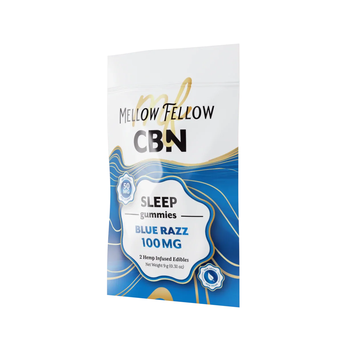 Mellow Fellow Sleep CBN Gummies 100mg - Blue Razz