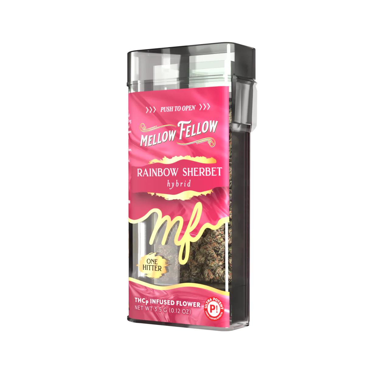 THCp 3.5g Infused Flower + One Hitter - Rainbow Sherbet (Hybrid)