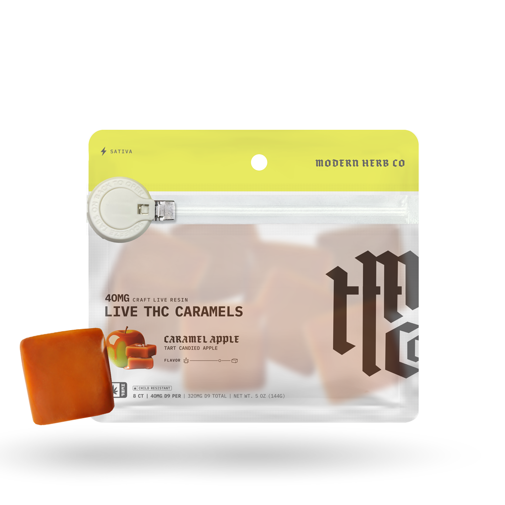 The Hemp Collect Live THC Caramel: Caramel Apple (Sativa), 8ct