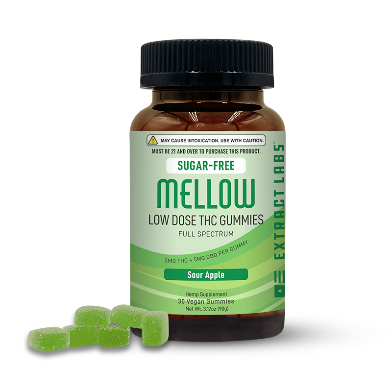 Extract Labs Sugar Free Low Dose Delta 9 Gummies | Mellow | Sour Apple