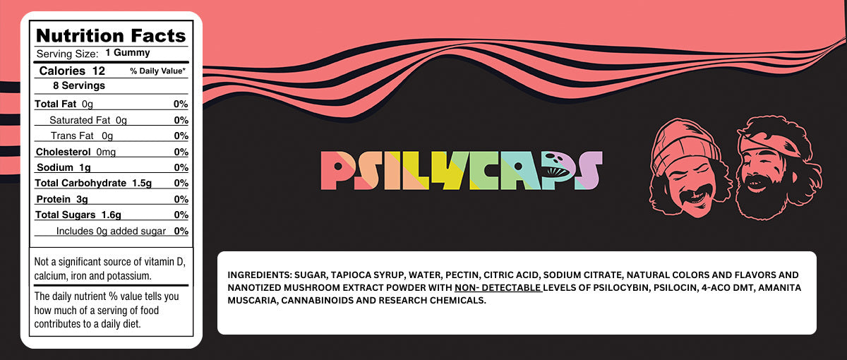 CHEECH & CHONG’S PSILYCAPS MAGIC MUSHROOM GUMMIES (Mystical Melon)