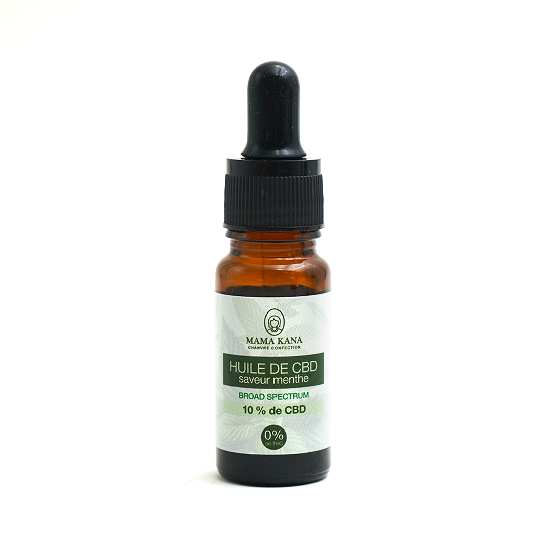 MAMA KANA CBD Huile 10% de CBD Broad Spectrum - Menthe π± Best Sales Price - Tincture Oil