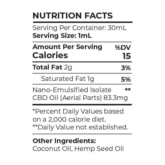 CBD Isolate Sublingual 2500 MG Tinctures
