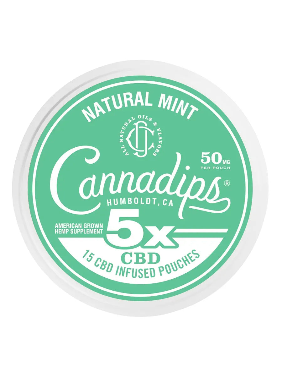 Natural Mint Cannadips 5X CBD Infused Pouches 15ct 750MG