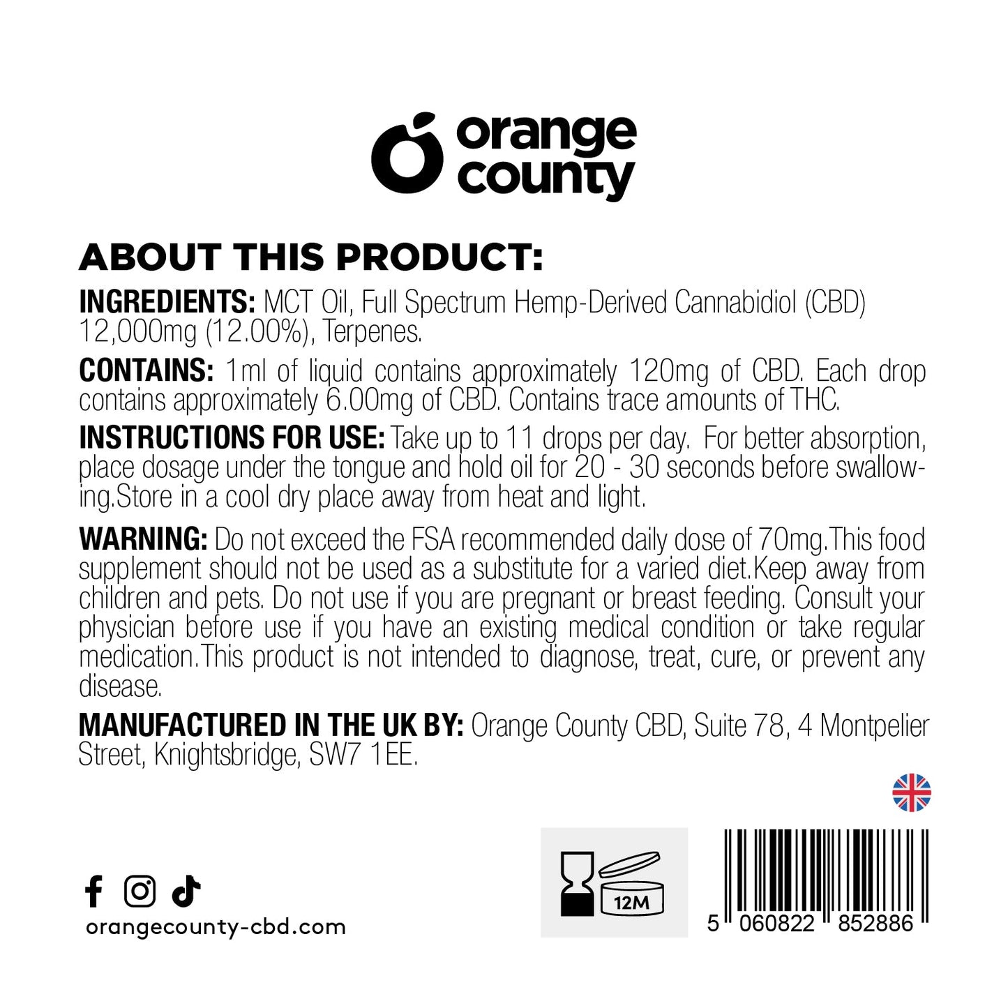 12000mg CBD Oil (100ml)